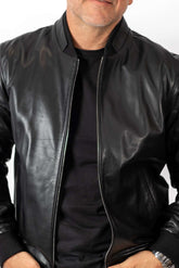 Men's Leather Bomber Jacket Kamen